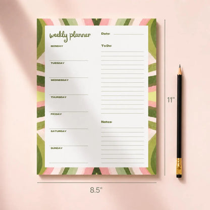 Weekly Planner Notepad | Pink & Green