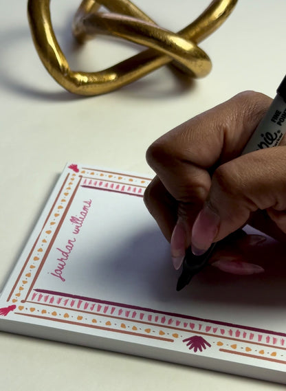 Personalized Art Deco Notepad | Purple