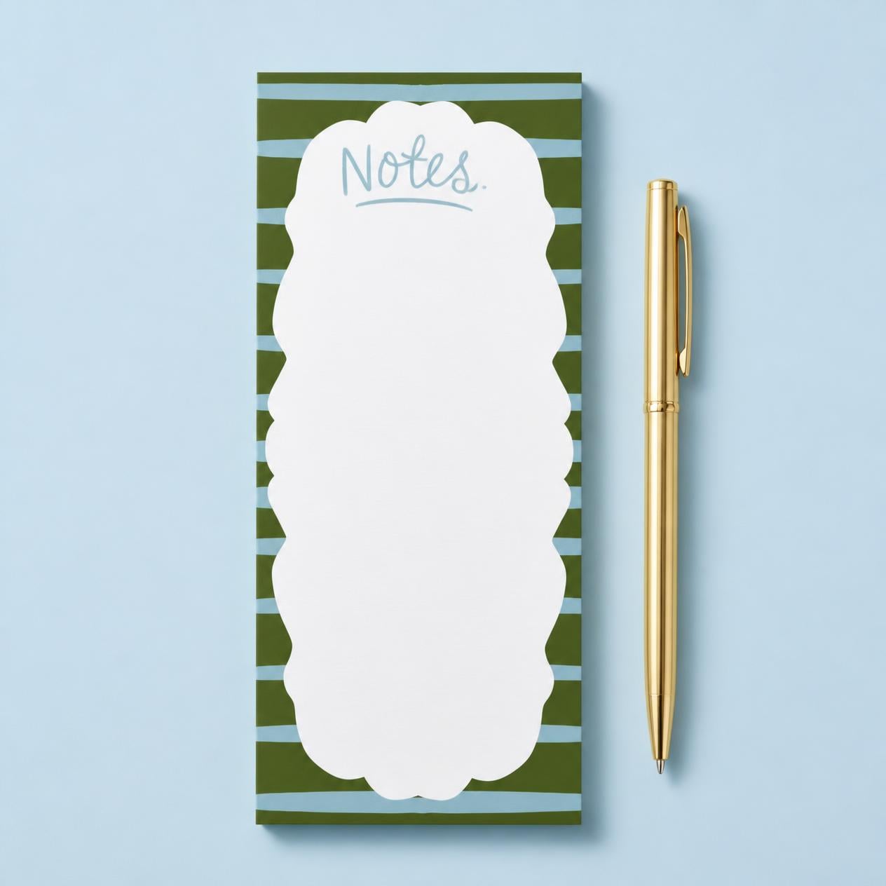 Striped Notepad | Green & Blue