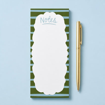 Striped Notepad | Green & Blue