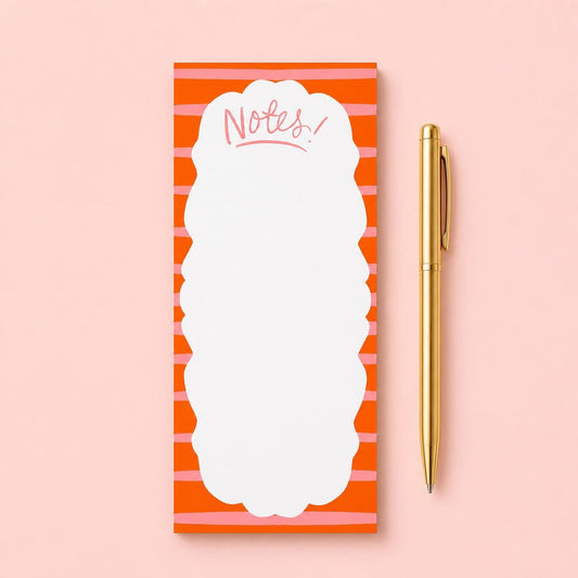 Striped Notepad | Pink & Orange
